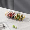 Modern Divided Serving Dishes Translucent Fruit Storage Tray Dried Fruit Plate  Bedroom