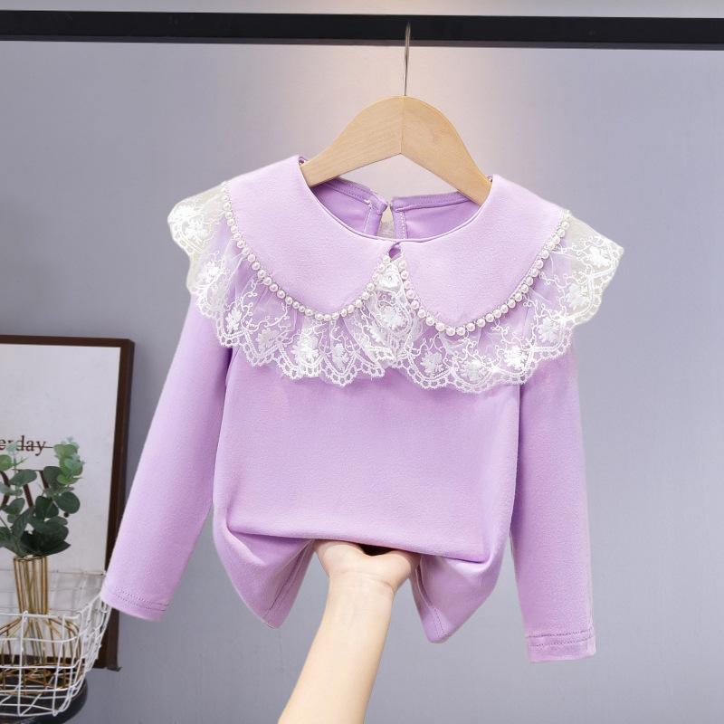 Базовая рубашка для девочек, новая однотонная водолазка с пряжкой в китайском стиле, 2025 г., новое осеннее платье, детский кардиган, топ