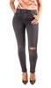 Spodnie Jeans Damskie Z Wysokim Stanem Szare 36
