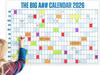 2026 erasable wall calendar annual view planning calendar easy to hang with markers and 100 stickers blue