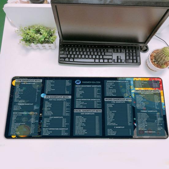 40x90 см большой компьютерный коврик для мыши портативный водонепроницаемый офисный Power Point Excel Word сочетания клавиш настольный коврик нескользящий настольный коврик для мыши аксессуары для ПК