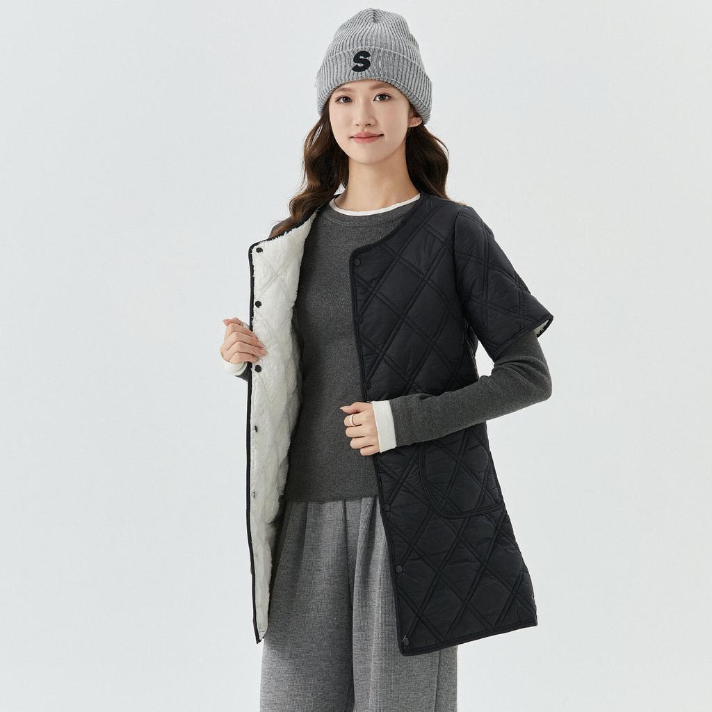 Осенняя и зимняя модная одежда Хлопковая одежда Женская длинная утепленная и тонкая хлопковая куртка с короткими рукавами Домашняя одежда Хлопок 2410