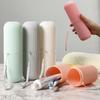 Portable Travel Storage Box Practical Toothpaste Toothbrush Container Simple Stripe Mouthwash Cup For Men Women 19.5*5.5CM