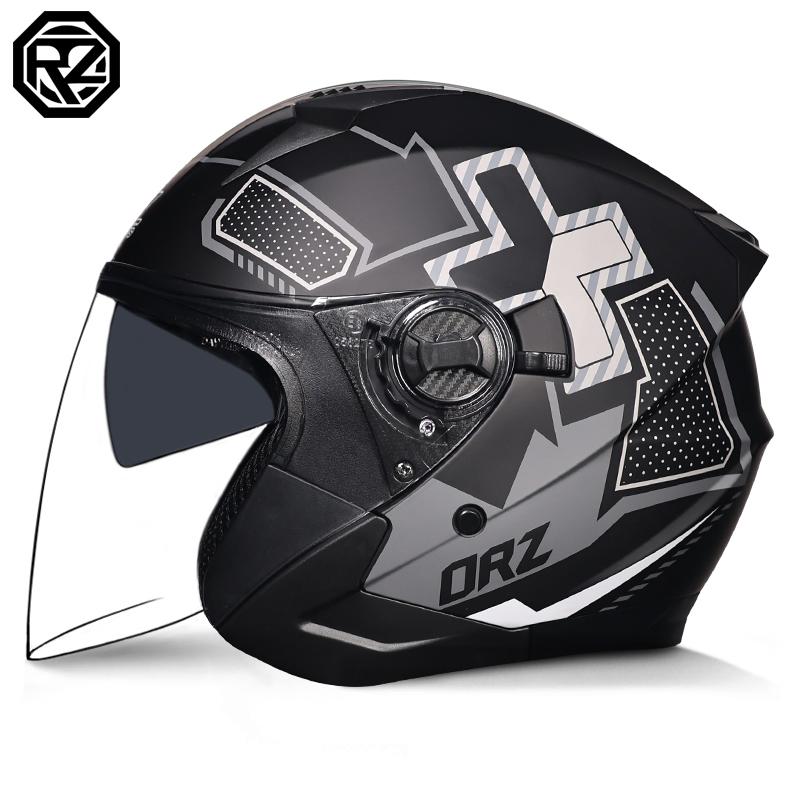 ORZ Половинные Мотошлемы Двойные Линзы Скутер Мото Шлем Casco village Езда capacete de moto мотокросс Шлемы