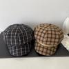 Classic Plaid Octagonal Hat Autumn Winter Fashion Trendy Casual Versatile Retro Beret