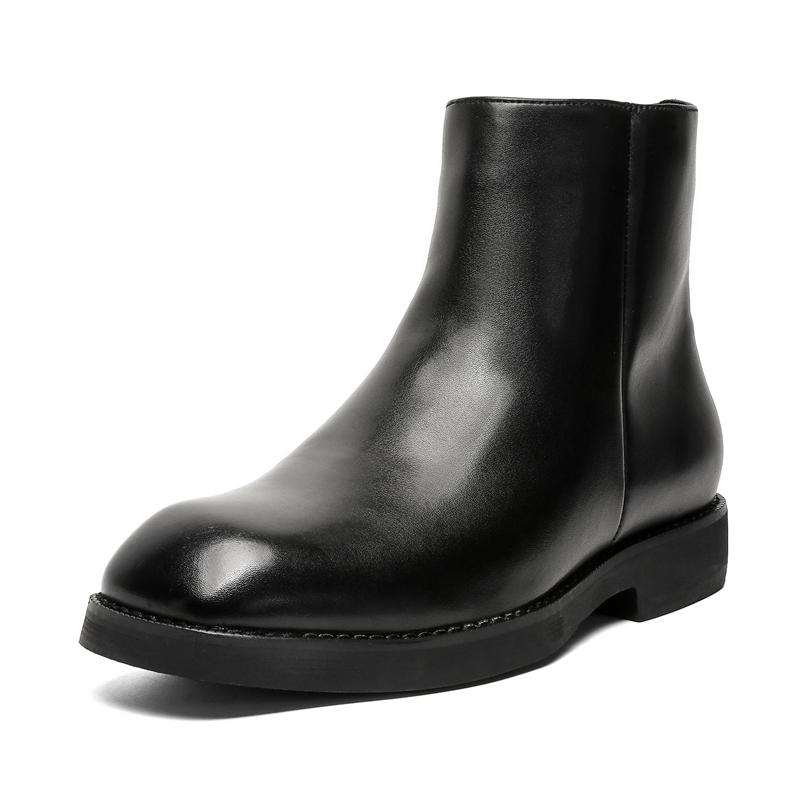 Модные черные осенне-зимние мужские ботинки Классический и универсальный дизайн Модные для вечеринки Повседневные Деловые Офисные Уличные Теплые кожаные туфли