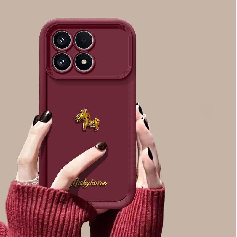 K90 Милый 3D Золотая Лошадь С Шнурком Чехол Для Телефона Для POCO F8 Pro F8 Ultra Чехол Для Redmi K90 Pro Max Чехол 2510DRK44C