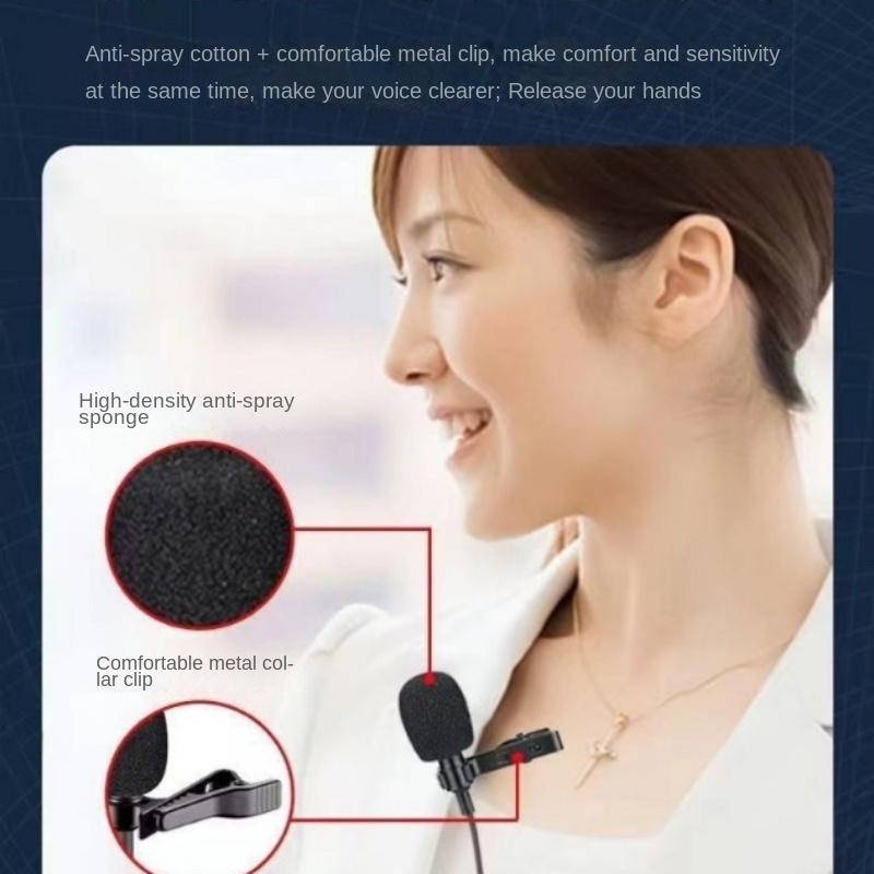 Mobile Phone Mini Microphone, Karaoke Voice-activated Wired Recording Lavalier Microphone