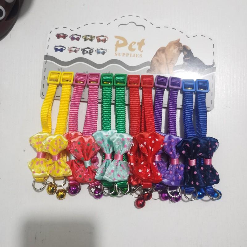 12Pcs Mix Colors Dog Cat Collars With Adjustable Buckle Bell Anti Lost Ideal For Indoor And Outdoor Pet Use