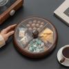 Круглая коробка для закусок с 4 отделениями, для сухофруктов, многофункциональное блюдо для орехов, для чайного столика