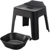 Yamazaki Tower Подвесное хранение Стул для ванны, Черный, Высота сиденья 30 см + Магнитная и подвесная ванна, Большая (Набор из 2 предметов) 5527 1563