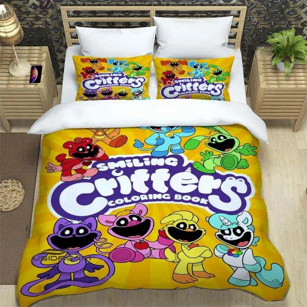 3D мультфильм S-улыбающиеся зверьки Постельные комплекты изысканный комплект постельных принадлежностей пододеяльник одеяло комплект постельного белья роскошный подарок на день рождения