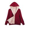 Plus-Size Woolen Solid Color Tide Hooded Jacket Autumn Winter Thicken Slim Long-Sleeved Outwear Women's Brushed Coat