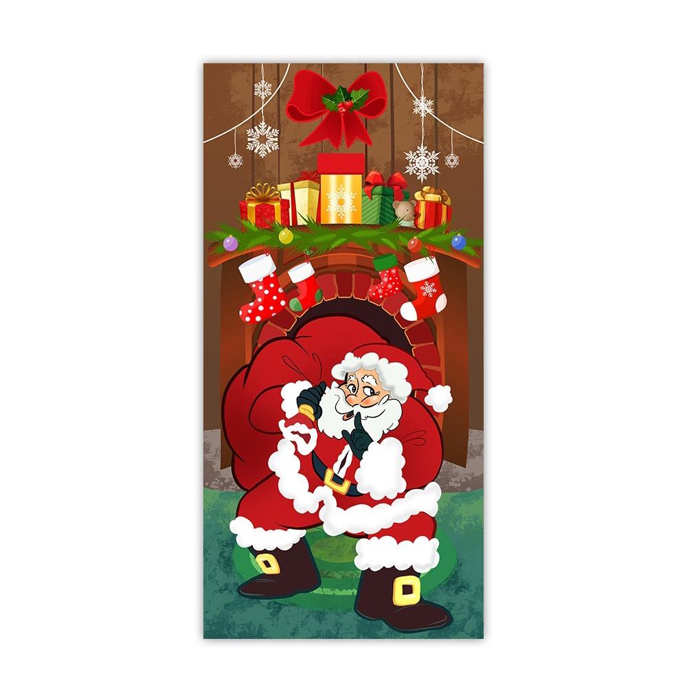 90x185cm Christmas Hanging Cloth Background Christmas Door Cover  Indoor and Outdoor