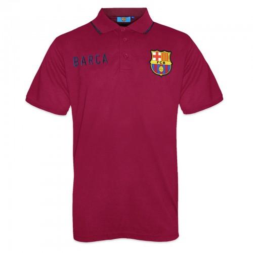 FC Barcelona Mens Crest Tipped Polo Shirt