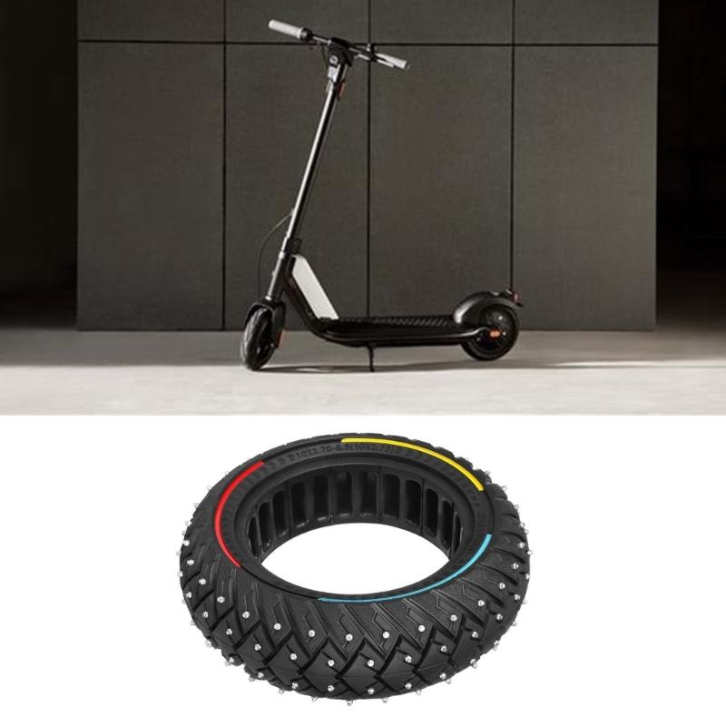 Электросамокат Сплошная шина, Нескользящая утолщенная резиновая бескамерная шина, Шипованная взрывозащищенная шина для бездорожья для снежных полей