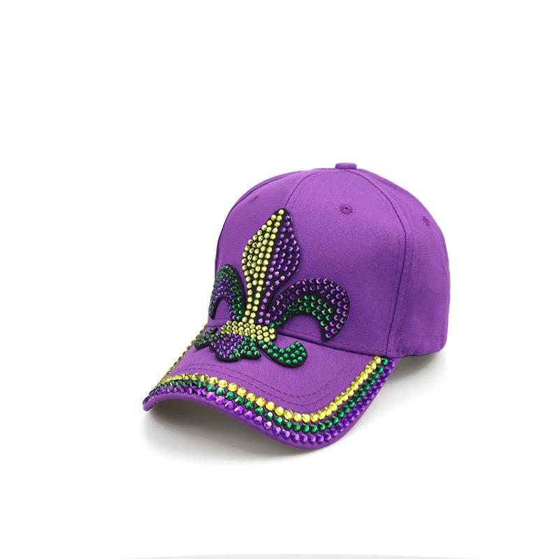 Foreign Trade Cross-Border Diamond-Encrusted European American Carnival Elements 6-Panel Adjustable Geometry Baseball Cap