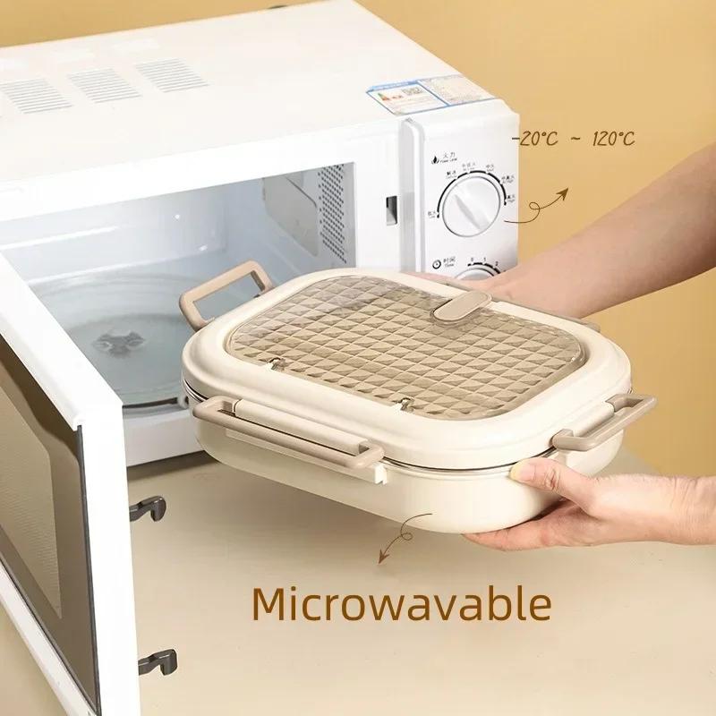 304 Stainless Steel Thermal Insulation Lunch Box with Soup Bowl Tableware Office Portable Large Capacity BentoBox Food Container