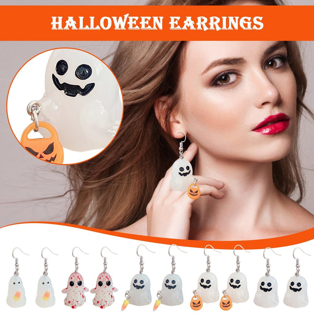 Resin Earrings 3D Halloween Earrings Luminous