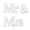 3Pcs/set White Desktop Ornaments Sign Decoration Props Mr & Mrs Wooden Ornaments  Married Party