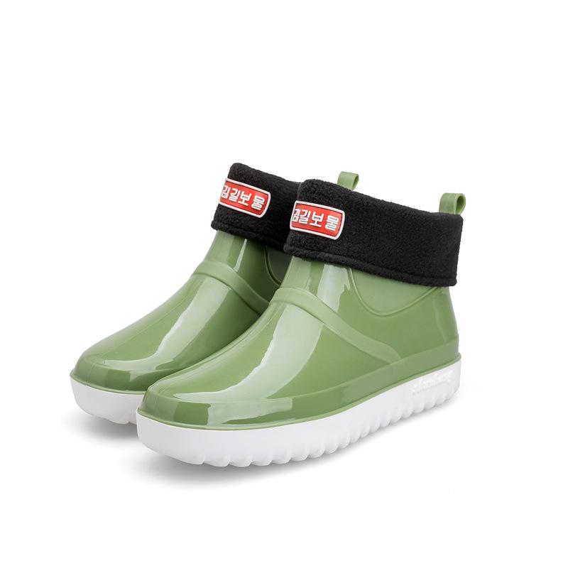 Модные непромокаемые сапоги со средней трубкой. Женская нескользящая водонепроницаемая обувь с низким берцем. Непромокаемые сапоги. Водяные сапоги. Непромокаемые сапоги. Женская автомойка. Кухонная резиновая обувь.