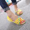Comemore Women's Sandals 2024 Jelly Peep Toe Female Flat Beach Shoes Slip On Slides Casual Ladies Summer Footwear Free Shipping