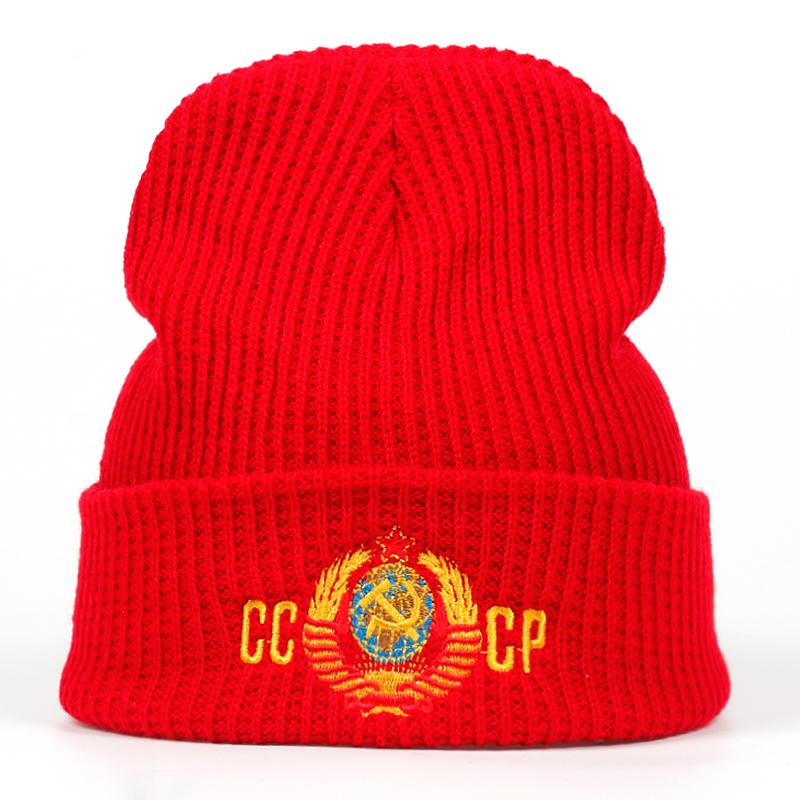 Унисекс CCCP вышитая национальная эмблема шапки кепка осень зима теплая шапка для женщин и мужчин лыжные шапки велосипедные холодные шапки