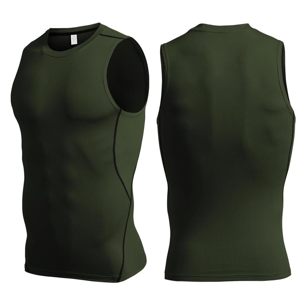 Men's Quick-Dry Breathable Silk Grid Sweat-Wicking Sports Tank for Summer Training & Running.