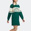 Adidas Colorblock Sports Collar Long Sleeve Dress Women Dress Green HY4179