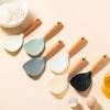 1Pcs Silicone Spoon Non-stick Cooking Spoon Wooden Handle Pot Rice High-temperature-resistant Spoon Durable Kitchen Gadgets
