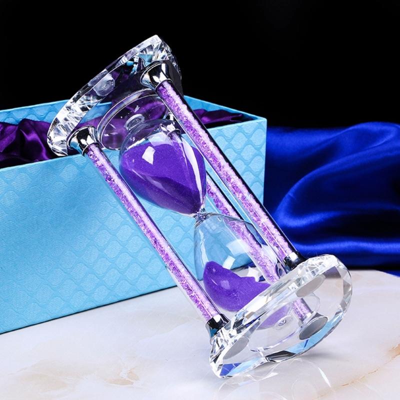 Effective 30 Minutes Sand Clock Practical Heart Shaped Crystal Hourglass Efficient Timer for Kitchen Study or Gym Use