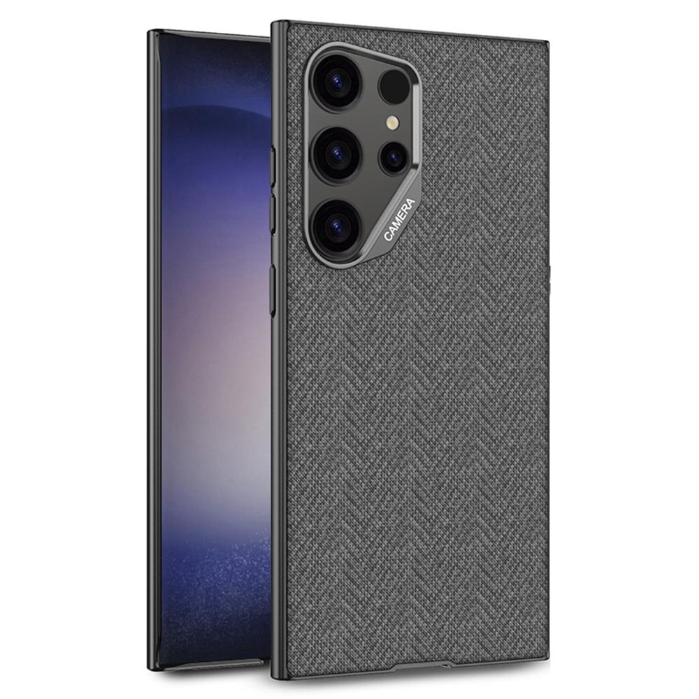 For Samsung Galaxy S23 Ultra Case Skin Touch PC+TPU+Cloth Phone Back Cover