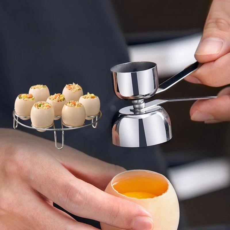 Металлические вареные яйца Креативные гаджеты Двусторонний нож для яиц из нержавеющей стали 304 Яичные ножницы Кухонные принадлежности Инструменты