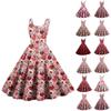 Women's Valentine's Day Love Heart Print Sexy Off Shoulder Vintage Dress