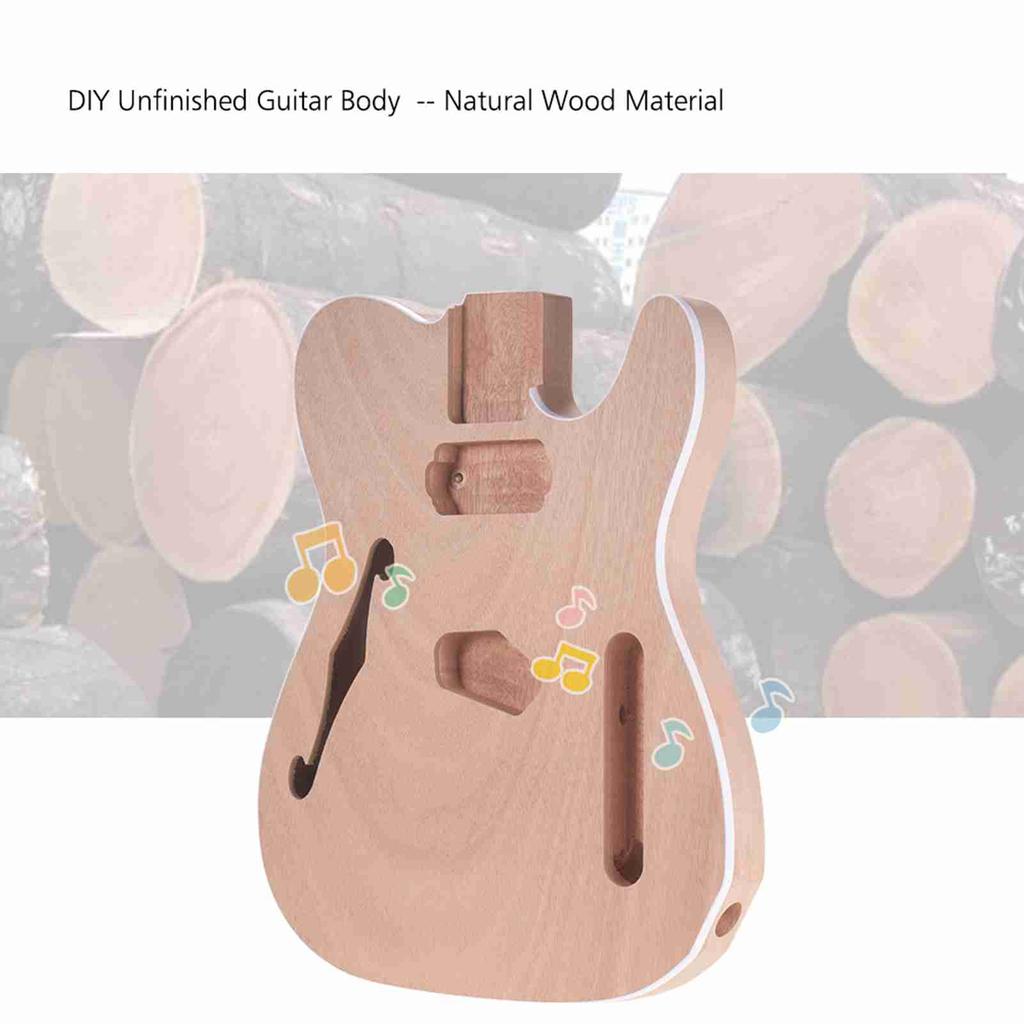 Unfinished Electric Guitar Body Blank Guitar Body Barrel DIY Mahogany and Composite Wooden Body Guitar Parts