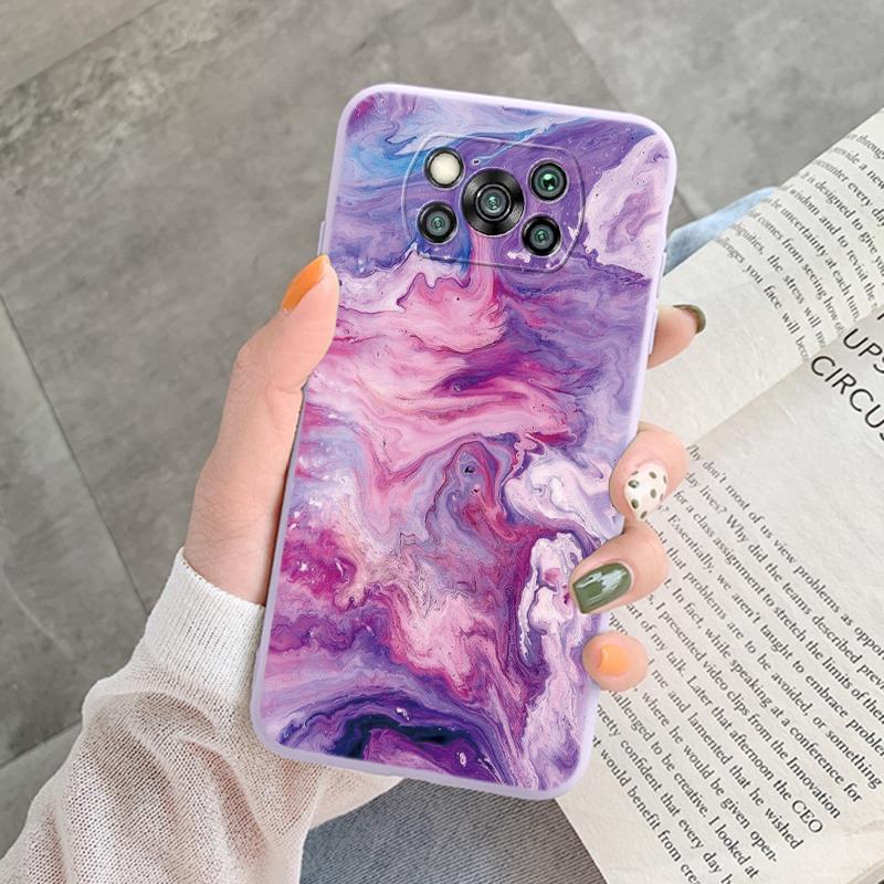 Чехол Poco X3 Pro Pocox3 NFC Роскошный Блестящий Золотая Фольга Океанский Мрамор Силиконовый Мягкий Чехол для Телефона для Xiaomi Poco X3 X5 X6 Pro
