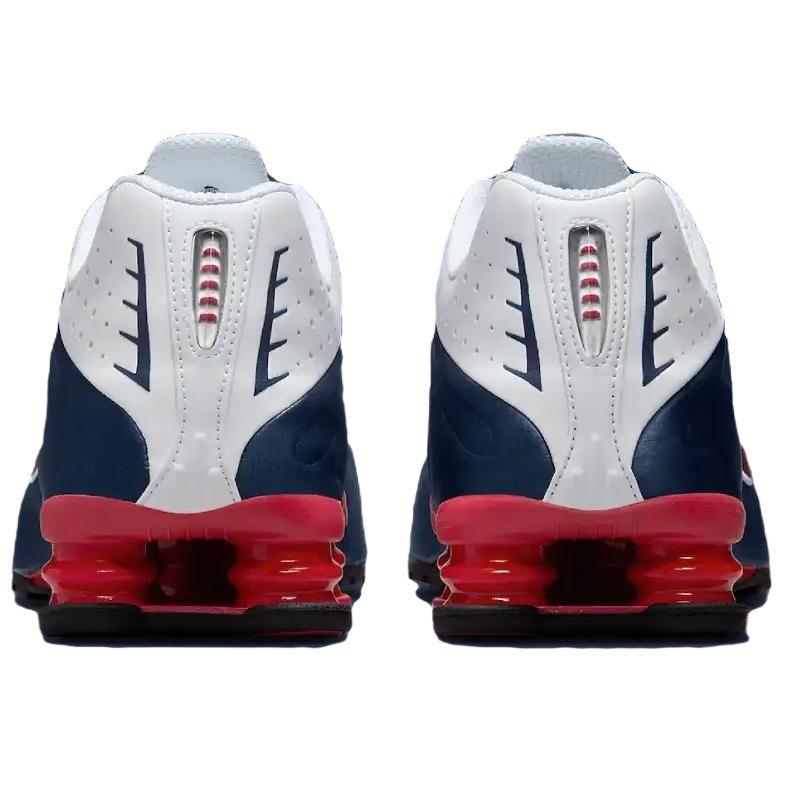Nike Shox R4 Нескользящие Износостойкие Низкие Повседневные Кроссовки для Бега Унисекс Сине-Белые Кроссовки HQ1988-400