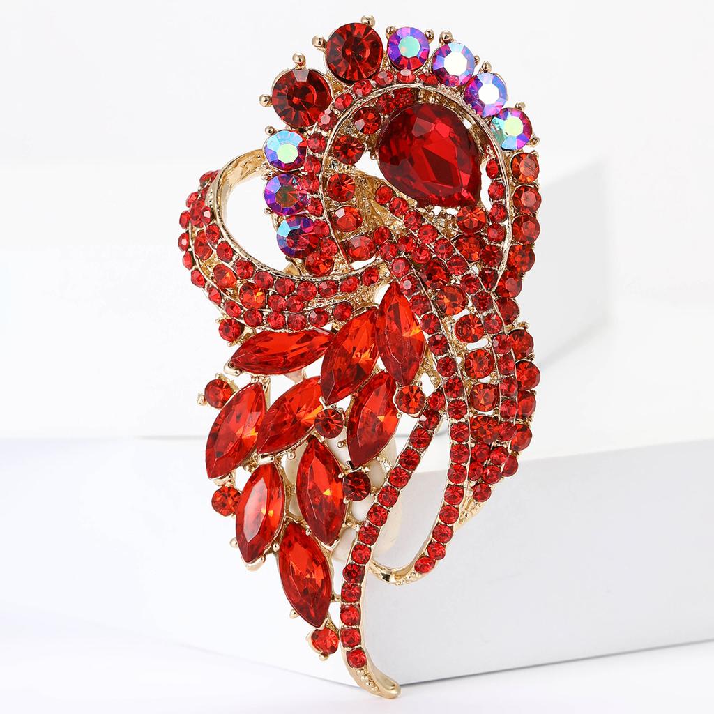 Vintage Style Flowers Cluster Brooch Pin Rhinestone Crystal Woman Corsage Party Gift Jewelry Accessories