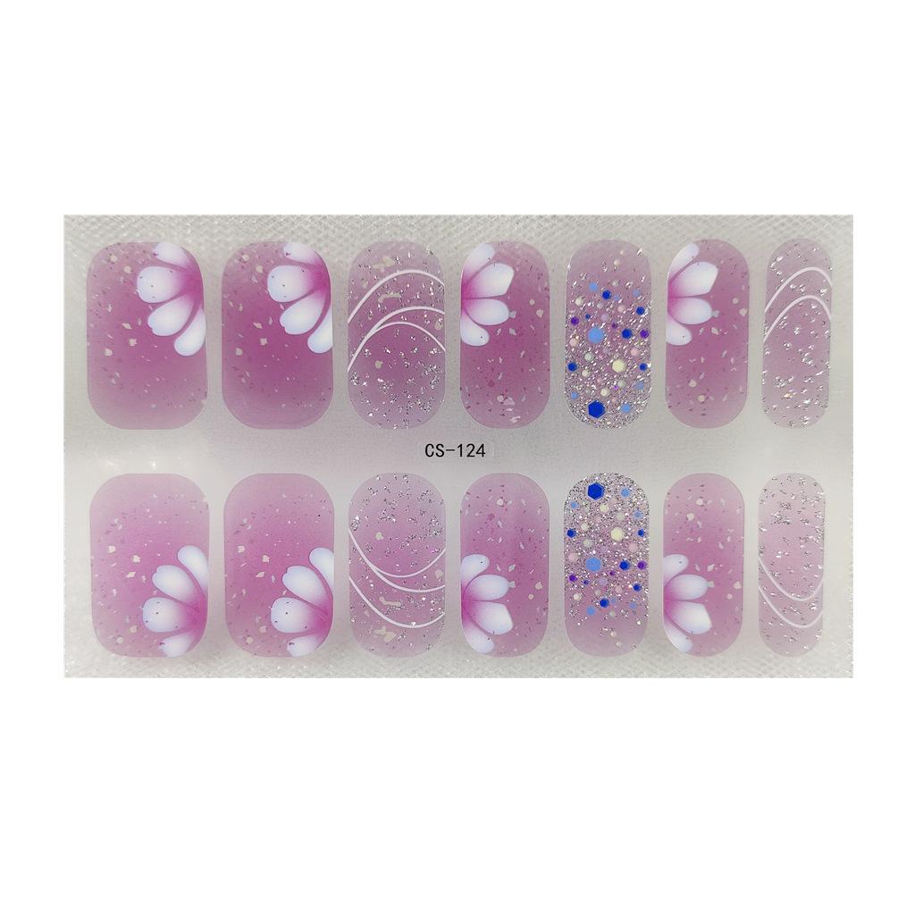 CS Waterproof No-Cure Gel Nail Wraps, Full Cover Contrast Color Tiger Head Pattern Nail Stickers, Nail Patch Films