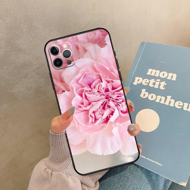 Розовый фиолетовый чехол для телефона с изображением пиона для iPhone Samsung Galaxy Redmi Xiaomi Oppo OnePlus Note SA 7 8 9 10 11 12 13 14 20 21 22 23 53 54 Pro Max Plus Ultra