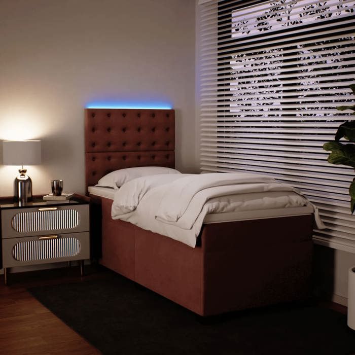Maison Exclusive - Sommier à lattes de lit avec matelas Rose 90x200 cm Velours