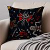 Dark style artistic illustration HHalloween Cushion Cover Pillowcase Antidustmite Invisible Zipper Short Plush Sofa Cushion