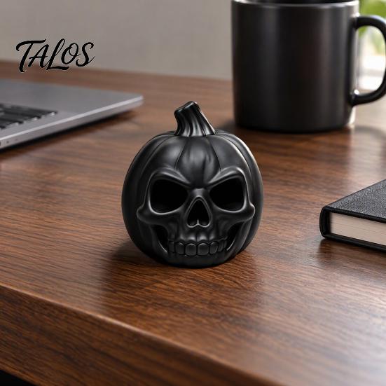 Hollowed Resin Figurine 3D Printed Pumpkin Skull Figurine, Blank DIY Paint Halloween Spooky Desktop Ornaments Statue, Ornament for Party Decoration