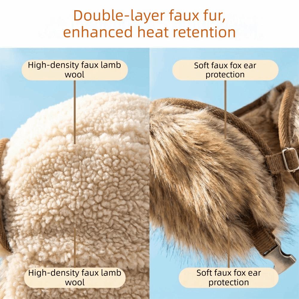 Ear Protection Lamb Wool Earflap Cap Windproof Cycling Lei Feng Hat Winter Pilot Hat Outdoor