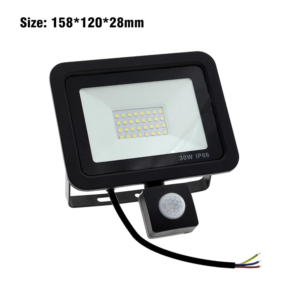 LED Floodlight PIR Motion Sensor White IP66 AC220V Exterior Projector Spotlight SMD2835 Outdoor Lighting Floor Lamp