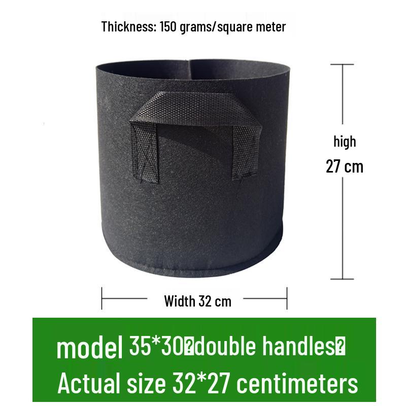 Extra-Large Black Non-Woven Fabric Grow Bags for Plants and Trees - Thickened Nutrient Pots and Seedling Bags