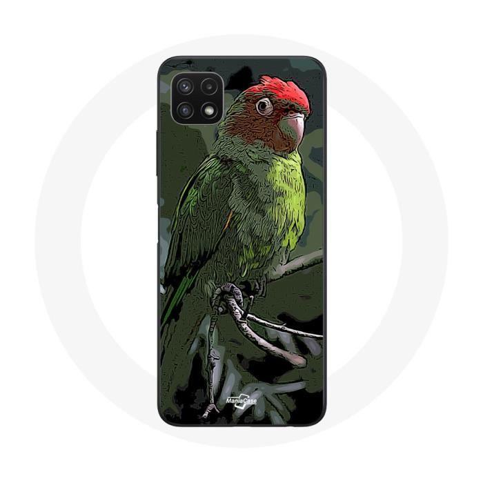 Coque pour Samsung Galaxy A22 5G Pionus Perroquet Rouge Vert