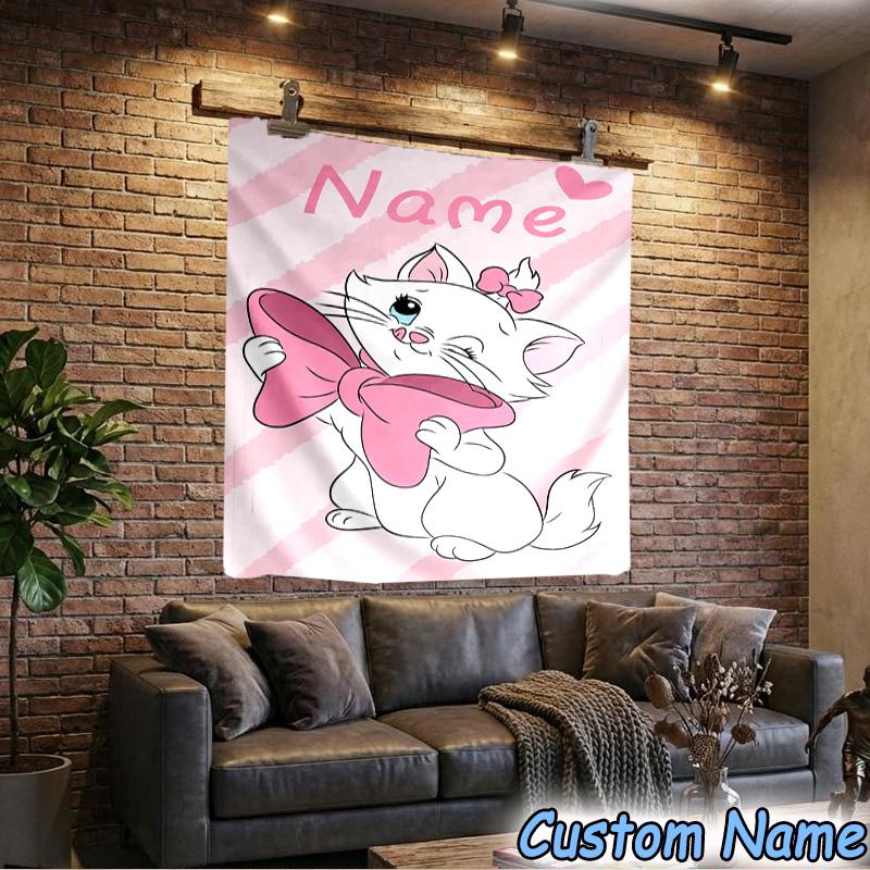 Custom Name Tapestry Marie cat Tapestry, Unique Design Tapestry, Suitable for Bedroom,Livingroom, Playroom,Heartwarming Fan Holiday Gifts