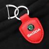 Кожаный Брелок для Ключей Автомобиля Эмблема Щит Брелок Для Skoda Octavia Fabia Superb Kodiaq Karoq Kamiq Rapid Yeti Roomster ydpf68 7s