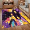 1pc Abstract Black Cat Rug Colorful Paint Splash Pattern Non Slip Floor Mat for Living Room Bedroom Modern Home Decor Carpet